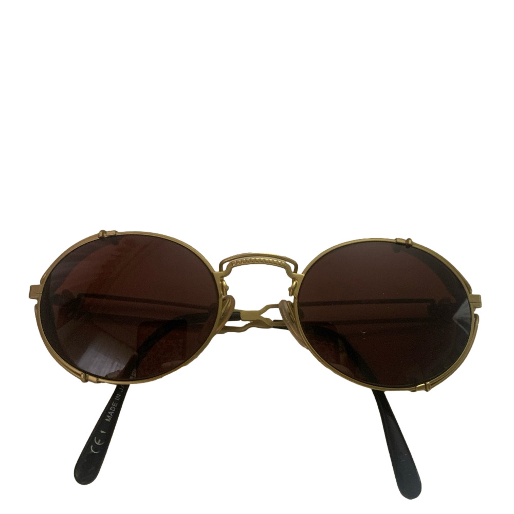 Jean Paul Gaultier Gold and Brown and Green Rare Vintage 90’s Sunglasses